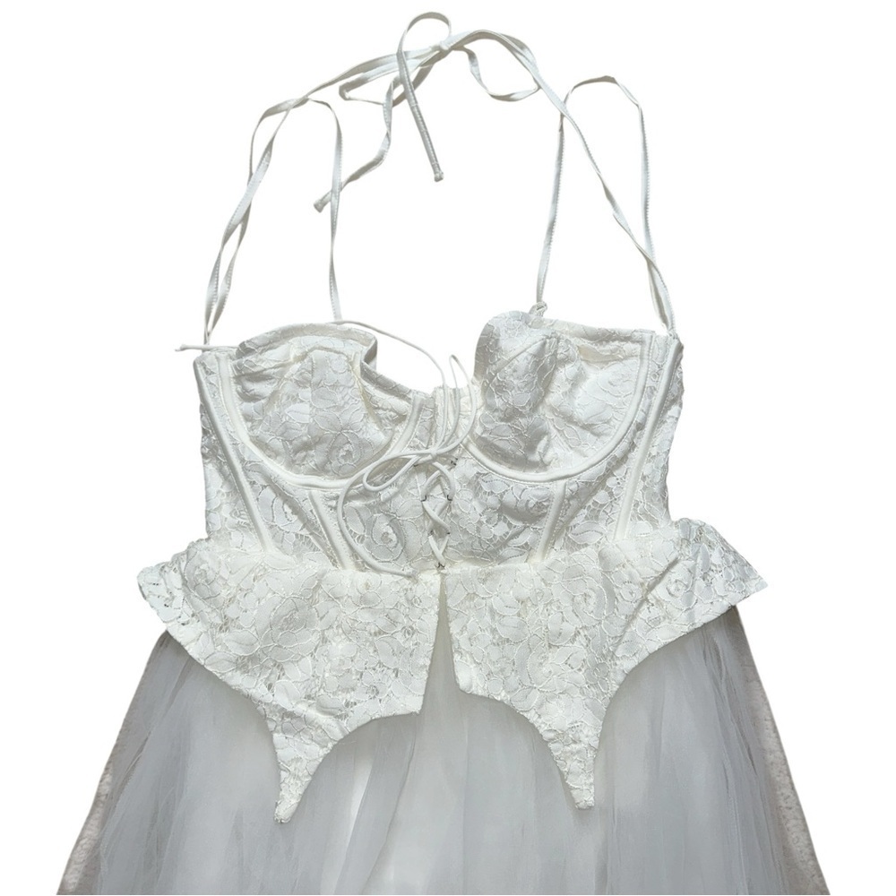 For Love & Lemons White Lily Bodysuit Bridal Gown Womens M - Picture 3 of 9